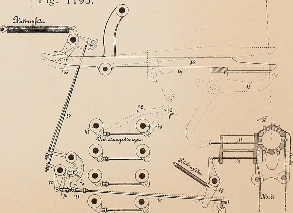 An illustration from Ausführliches Handbuch der Weberei. Ein Lehr- und Hilfsbuch für Fabrikanten, Weber und Webschüler, 1909, leaf 102