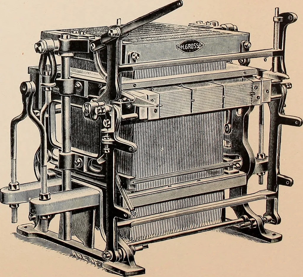 An illustration from Ausführliches Handbuch der Weberei. Ein Lehr- und Hilfsbuch für Fabrikanten, Weber und Webschüler, 1909, leaf 117