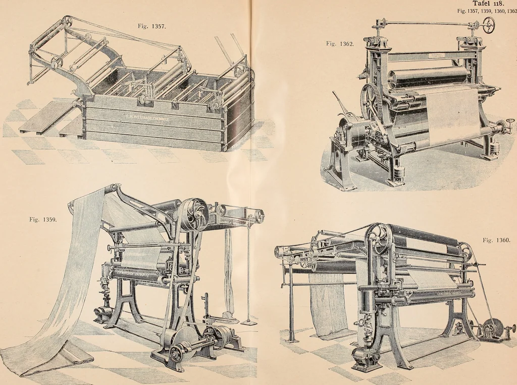 An illustration from Ausführliches Handbuch der Weberei. Ein Lehr- und Hilfsbuch für Fabrikanten, Weber und Webschüler, 1909, leaf 130