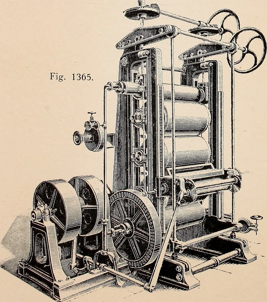 An illustration from Ausführliches Handbuch der Weberei. Ein Lehr- und Hilfsbuch für Fabrikanten, Weber und Webschüler, 1909, leaf 131