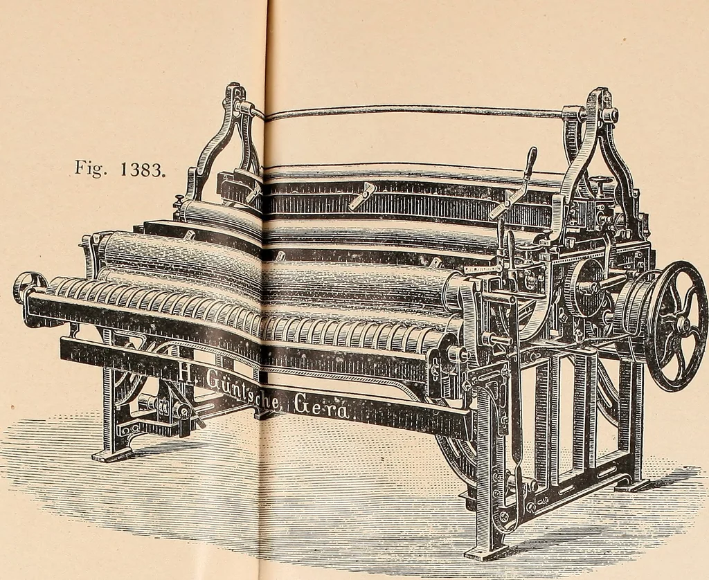 An illustration from Ausführliches Handbuch der Weberei. Ein Lehr- und Hilfsbuch für Fabrikanten, Weber und Webschüler, 1909, leaf 135