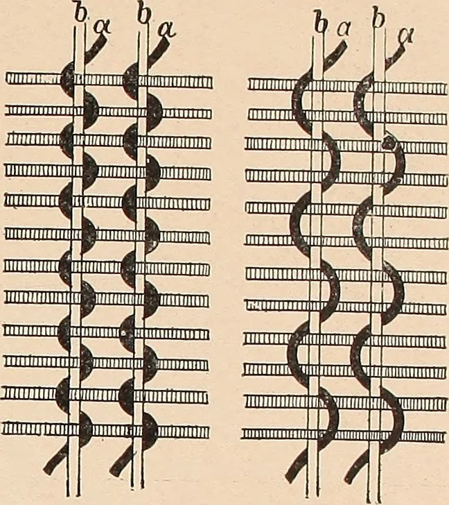 An illustration from Ausführliches Handbuch der Weberei. Ein Lehr- und Hilfsbuch für Fabrikanten, Weber und Webschüler, 1909, leaf 135