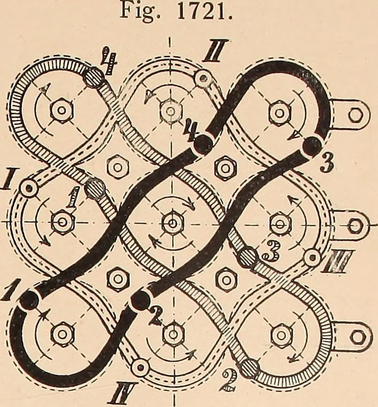 An illustration from Ausführliches Handbuch der Weberei. Ein Lehr- und Hilfsbuch für Fabrikanten, Weber und Webschüler, 1909, leaf 155