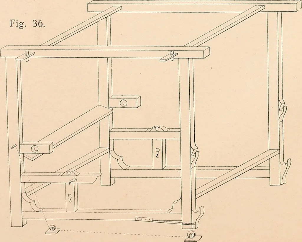 An illustration from Ausführliches Handbuch der Weberei. Ein Lehr- und Hilfsbuch für Fabrikanten, Weber und Webschüler, 1909, leaf 16