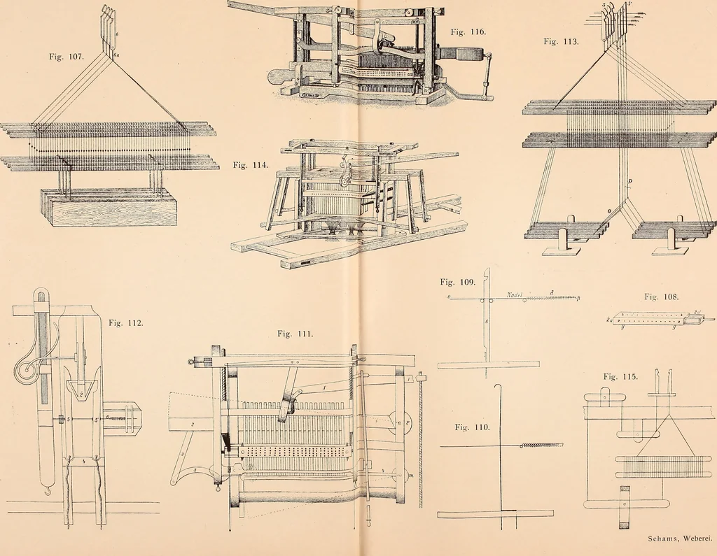 An illustration from Ausführliches Handbuch der Weberei. Ein Lehr- und Hilfsbuch für Fabrikanten, Weber und Webschüler, 1909, leaf 21