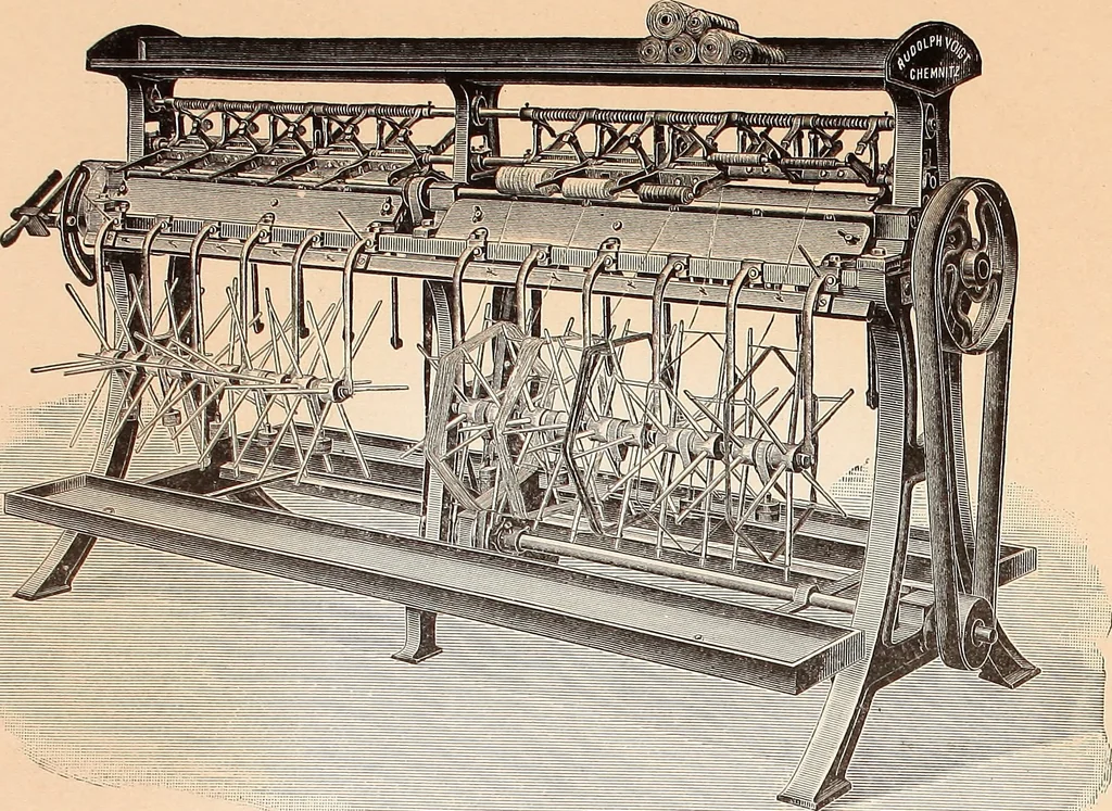 An illustration from Ausführliches Handbuch der Weberei. Ein Lehr- und Hilfsbuch für Fabrikanten, Weber und Webschüler, 1909, leaf 62