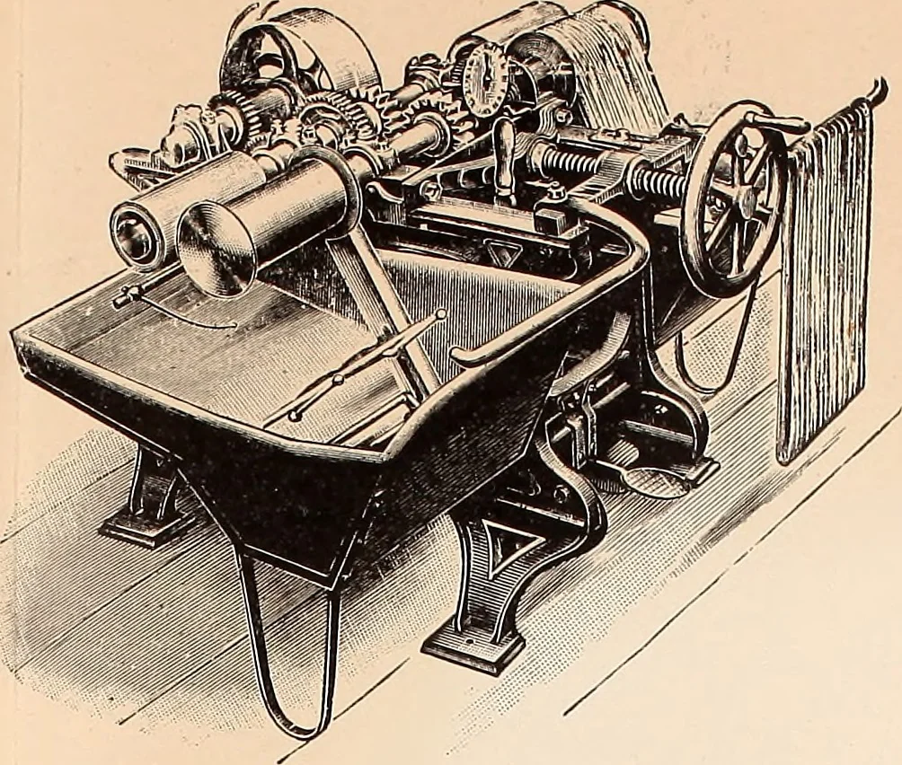 An illustration from Ausführliches Handbuch der Weberei. Ein Lehr- und Hilfsbuch für Fabrikanten, Weber und Webschüler, 1909, leaf 67