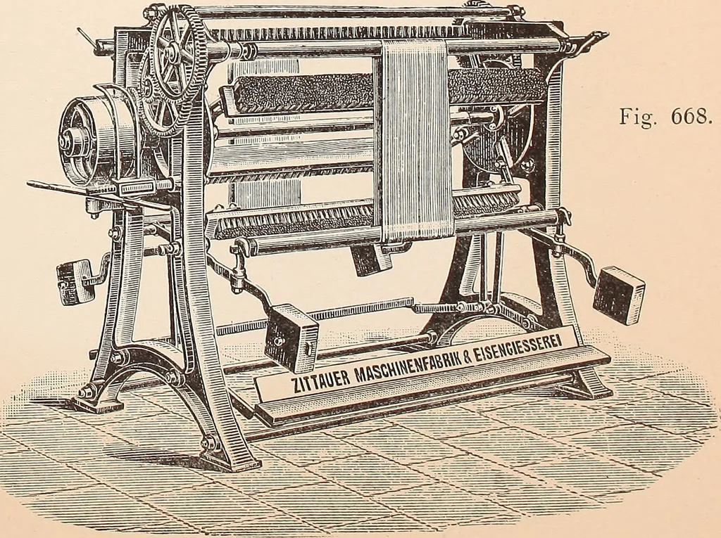 An illustration from Ausführliches Handbuch der Weberei. Ein Lehr- und Hilfsbuch für Fabrikanten, Weber und Webschüler, 1909, leaf 72