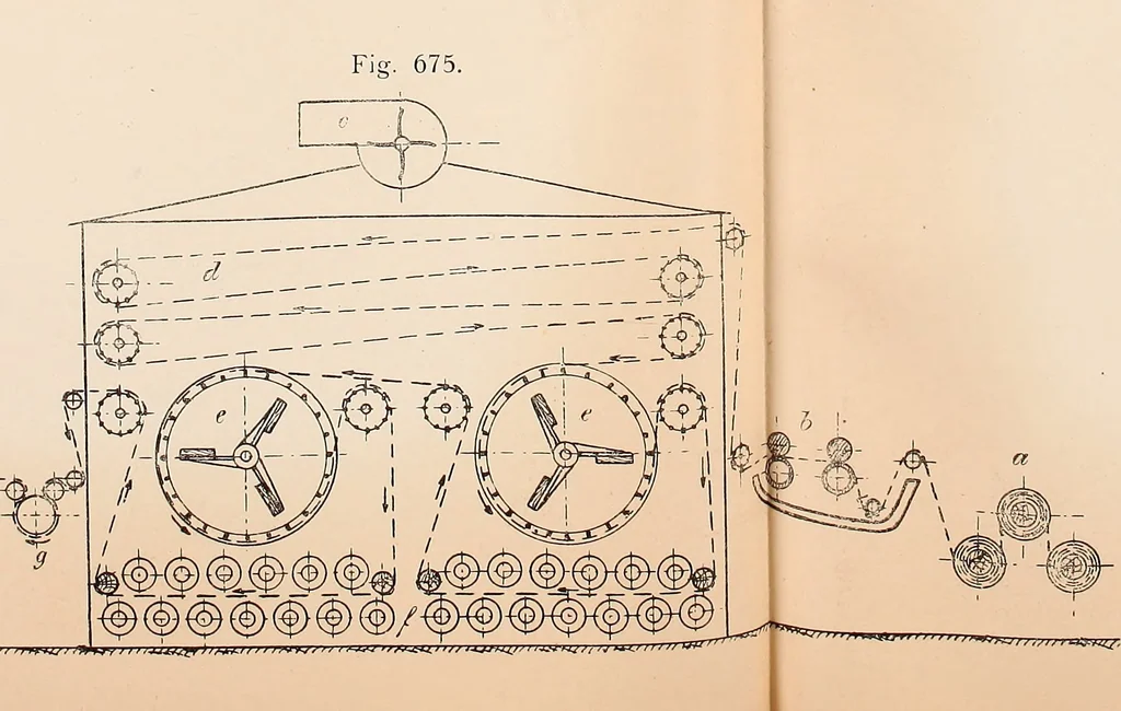 An illustration from Ausführliches Handbuch der Weberei. Ein Lehr- und Hilfsbuch für Fabrikanten, Weber und Webschüler, 1909, leaf 75