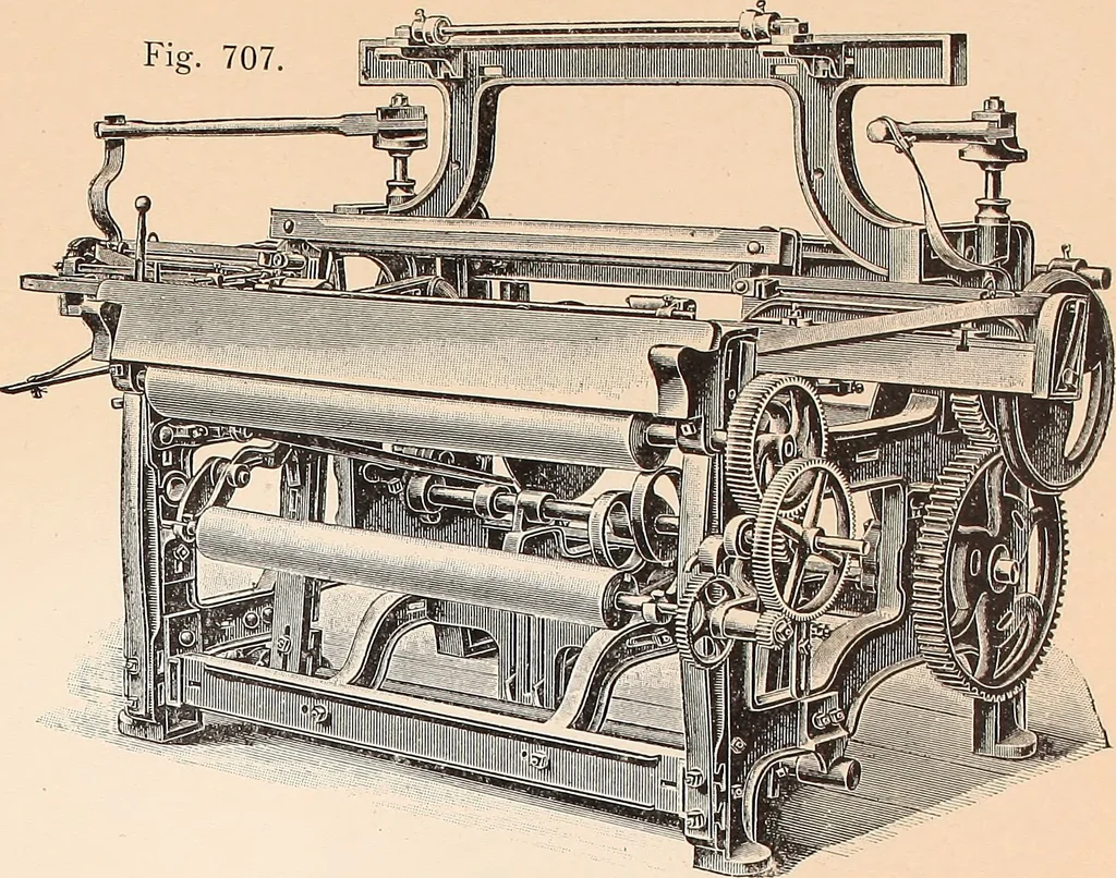 An illustration from Ausführliches Handbuch der Weberei. Ein Lehr- und Hilfsbuch für Fabrikanten, Weber und Webschüler, 1909, leaf 81