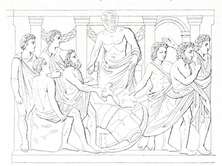 An illustration from Ausführliches Lexikon der griechischen und römischen Mythologie, 1884, leaf 526