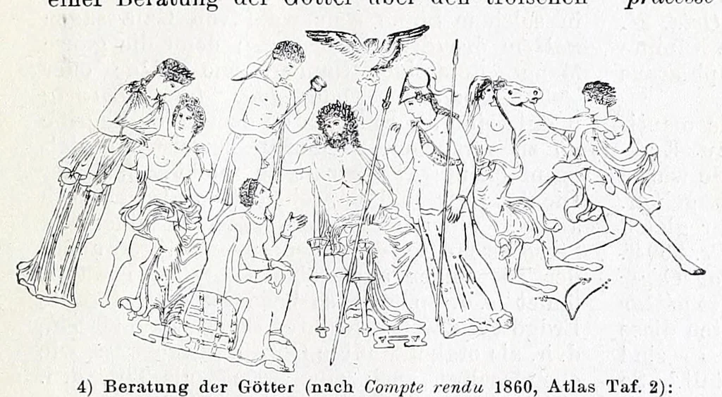 An illustration from Ausführliches Lexikon der griechischen und römischen Mythologie, 1884, leaf 599