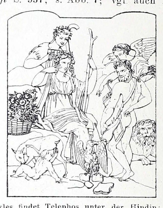An illustration from Ausführliches Lexikon der griechischen und römischen Mythologie, 1884, leaf 606
