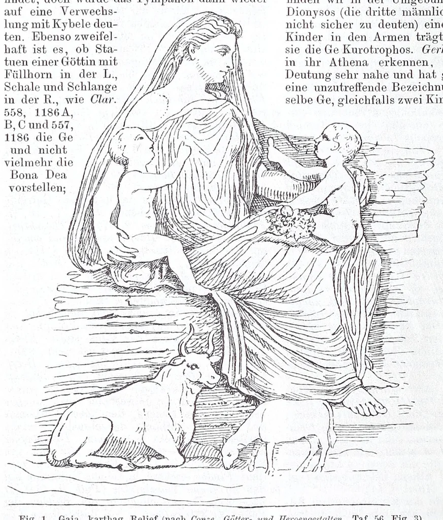 An illustration from Ausführliches Lexikon der griechischen und römischen Mythologie, 1884, leaf 74