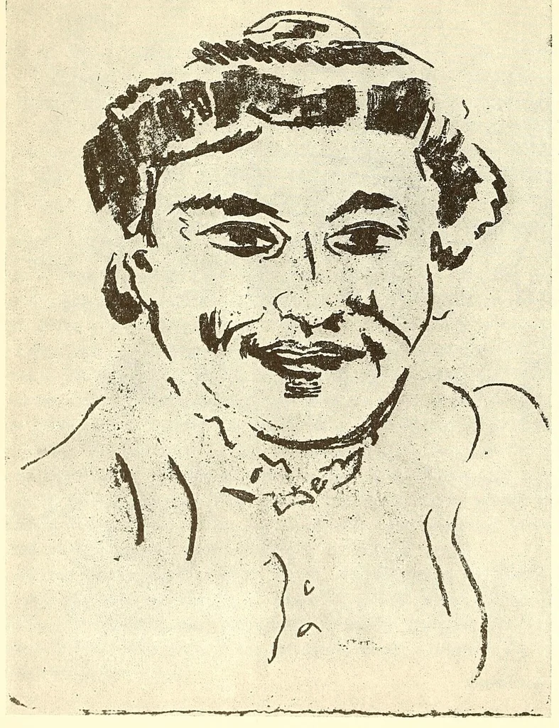 An illustration from Ausgewählte Graphik des deutschen Expressionismus, 1905-1920 : E. Heckel, E.L. Kirchner, K. Schmidt-Rottluff ... aus der graphischen Sammlung des Museums Folkwang Essen, 1900, leaf 10
