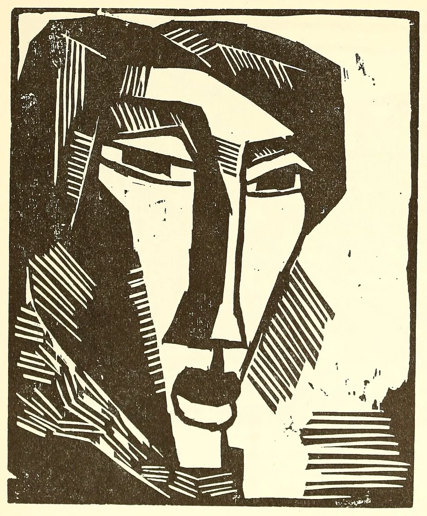 An illustration from Ausgewählte Graphik des deutschen Expressionismus, 1905-1920 : E. Heckel, E.L. Kirchner, K. Schmidt-Rottluff ... aus der graphischen Sammlung des Museums Folkwang Essen, 1900, leaf 18