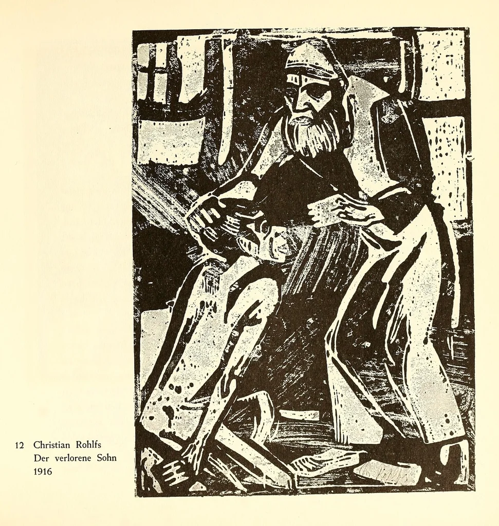 An illustration from Ausgewählte Graphik des deutschen Expressionismus, 1905-1920 : E. Heckel, E.L. Kirchner, K. Schmidt-Rottluff ... aus der graphischen Sammlung des Museums Folkwang Essen, 1900, leaf 25