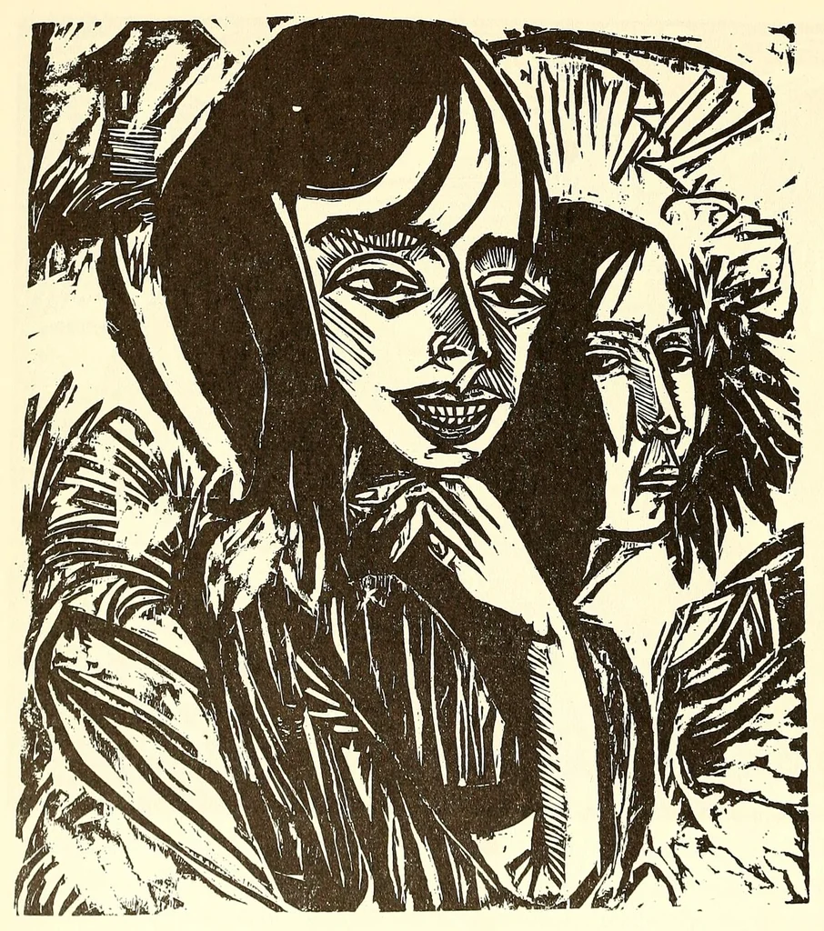 An illustration from Ausgewählte Graphik des deutschen Expressionismus, 1905-1920 : E. Heckel, E.L. Kirchner, K. Schmidt-Rottluff ... aus der graphischen Sammlung des Museums Folkwang Essen, 1900, leaf 28