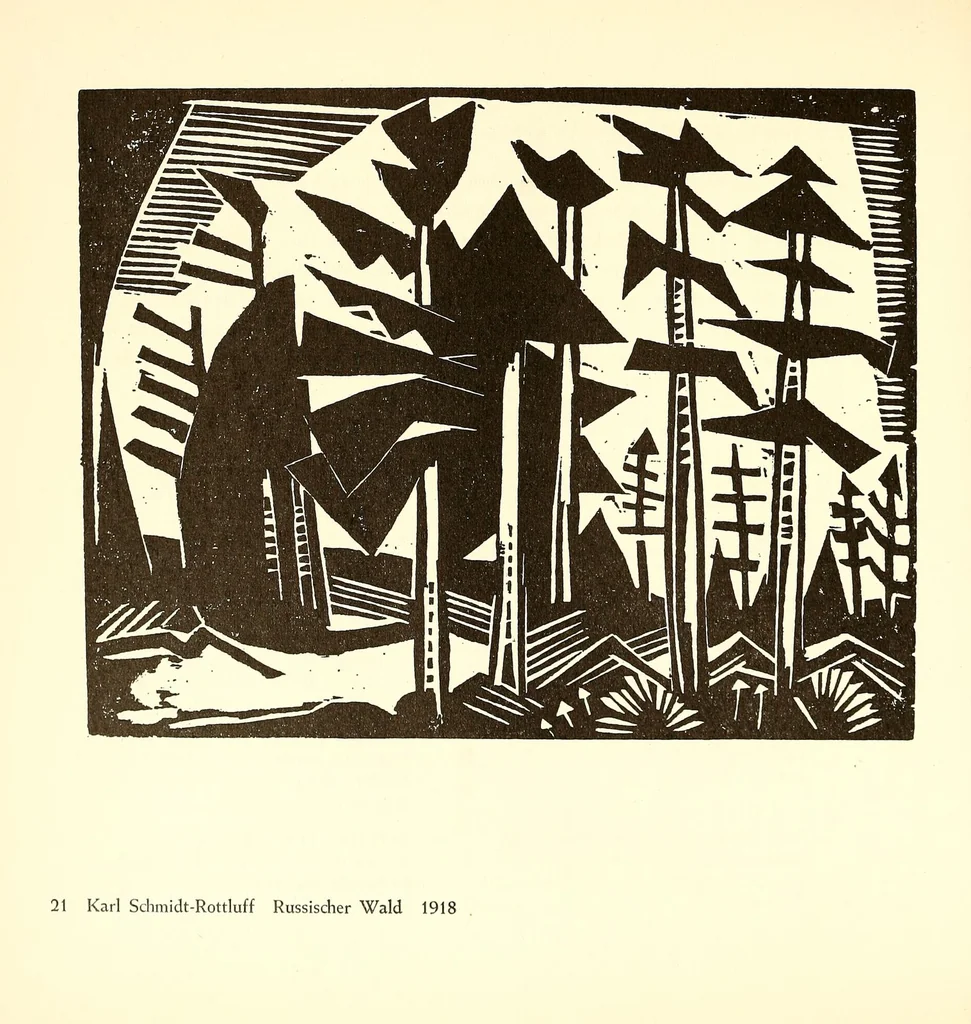 An illustration from Ausgewählte Graphik des deutschen Expressionismus, 1905-1920 : E. Heckel, E.L. Kirchner, K. Schmidt-Rottluff ... aus der graphischen Sammlung des Museums Folkwang Essen, 1900, leaf 44