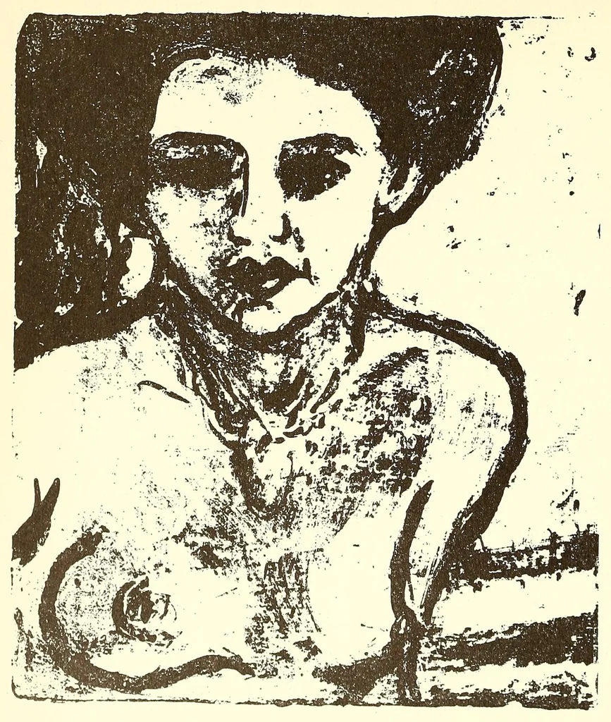 An illustration from Ausgewählte Graphik des deutschen Expressionismus, 1905-1920 : E. Heckel, E.L. Kirchner, K. Schmidt-Rottluff ... aus der graphischen Sammlung des Museums Folkwang Essen, 1900, leaf 6