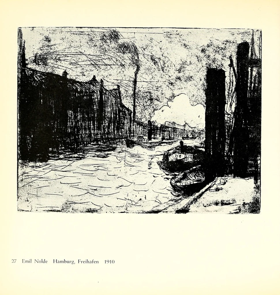 An illustration from Ausgewählte Graphik des deutschen Expressionismus, 1905-1920 : E. Heckel, E.L. Kirchner, K. Schmidt-Rottluff ... aus der graphischen Sammlung des Museums Folkwang Essen, 1900, leaf 70