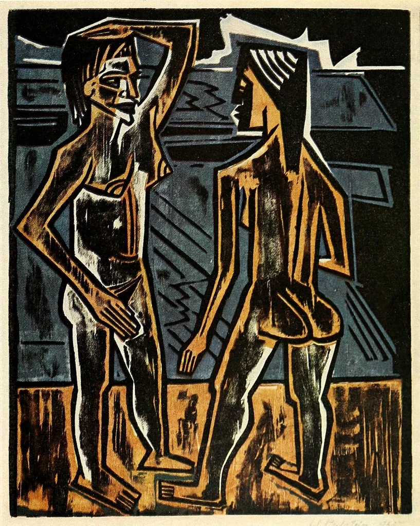An illustration from Ausgewählte Graphik des deutschen Expressionismus, 1905-1920 : E. Heckel, E.L. Kirchner, K. Schmidt-Rottluff ... aus der graphischen Sammlung des Museums Folkwang Essen, 1900, leaf 77