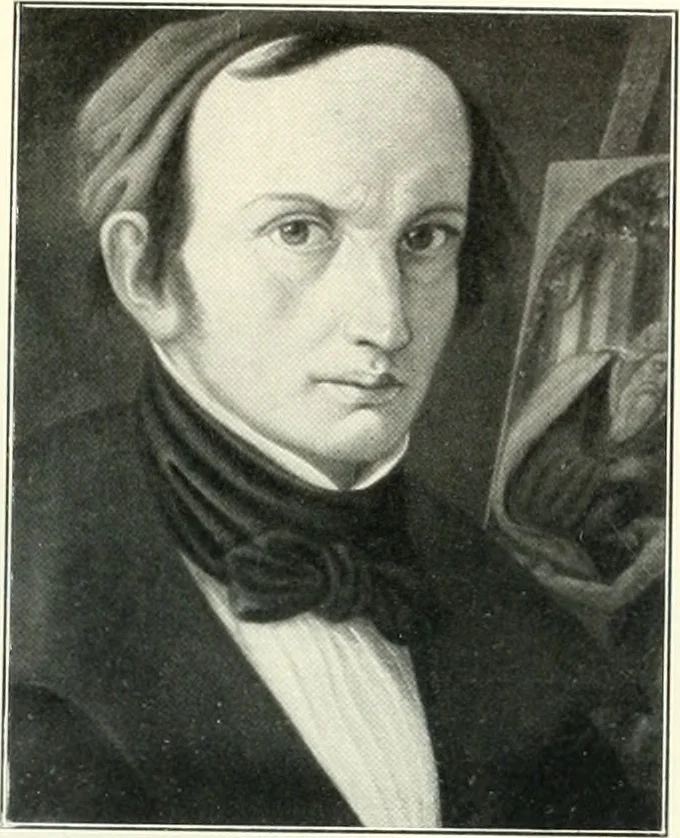 An illustration from Ausstellung deutscher Kunst aus der Zeit von 1775-1875 in der Königlichen Nationalgalerie, Berlin 1906. Herausgegeben vom Vorstand der Deutschen Jahrhundertausstellung. Mit einleitendem Text von Hugo von Tschudi, 1906, leaf 104