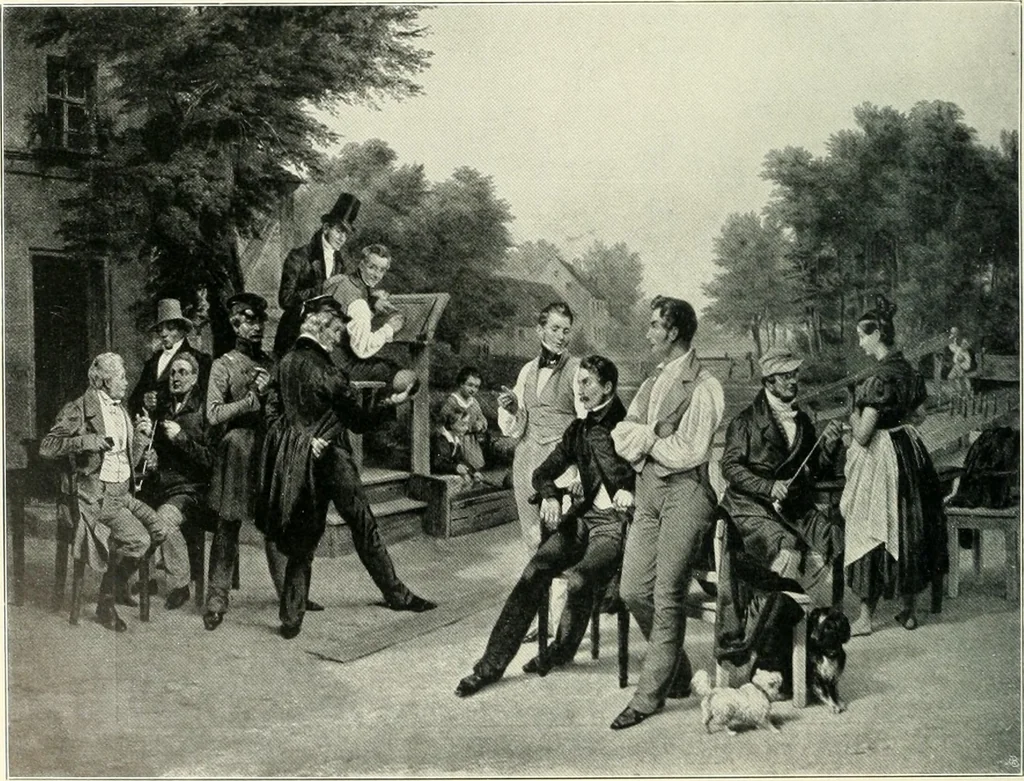 An illustration from Ausstellung deutscher Kunst aus der Zeit von 1775-1875 in der Königlichen Nationalgalerie, Berlin 1906. Herausgegeben vom Vorstand der Deutschen Jahrhundertausstellung. Mit einleitendem Text von Hugo von Tschudi, 1906, leaf 227