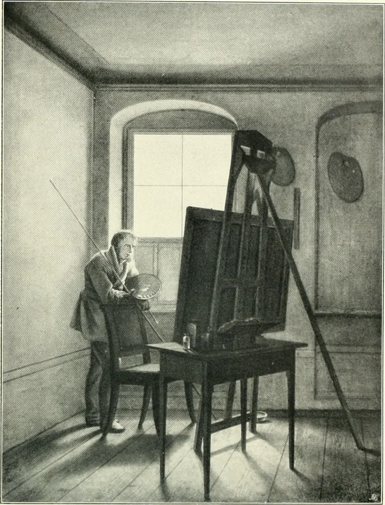 An illustration from Ausstellung deutscher Kunst aus der Zeit von 1775-1875 in der Königlichen Nationalgalerie, Berlin 1906. Herausgegeben vom Vorstand der Deutschen Jahrhundertausstellung. Mit einleitendem Text von Hugo von Tschudi, 1906, leaf 247