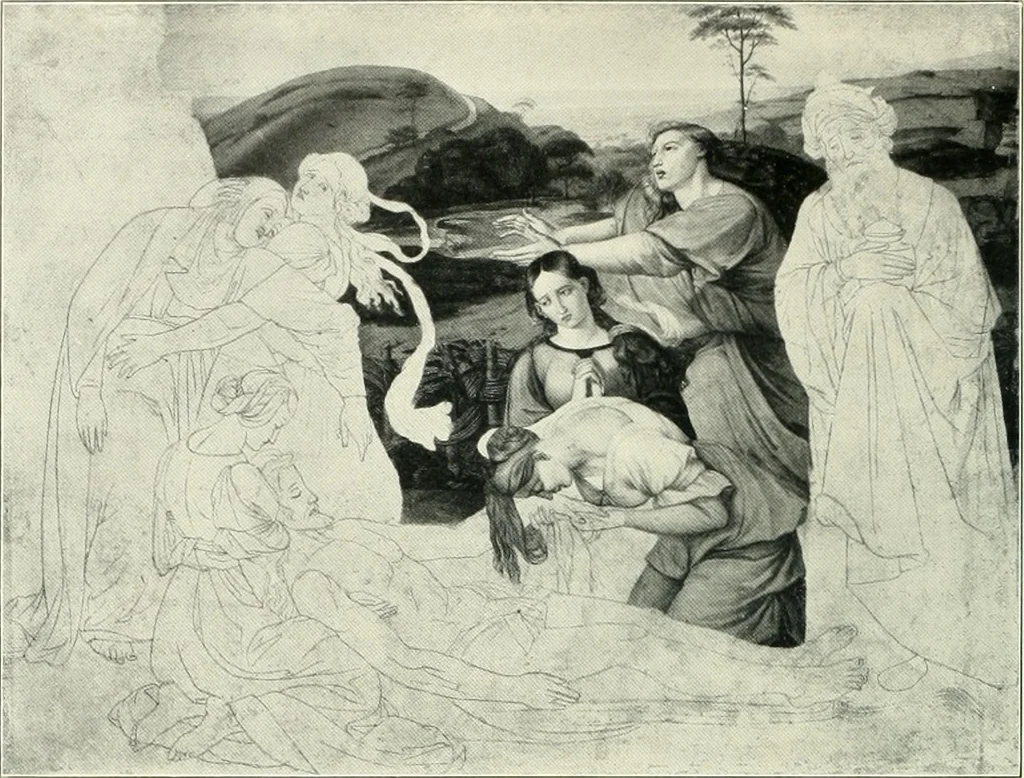 An illustration from Ausstellung deutscher Kunst aus der Zeit von 1775-1875 in der Königlichen Nationalgalerie, Berlin 1906. Herausgegeben vom Vorstand der Deutschen Jahrhundertausstellung. Mit einleitendem Text von Hugo von Tschudi, 1906, leaf 95