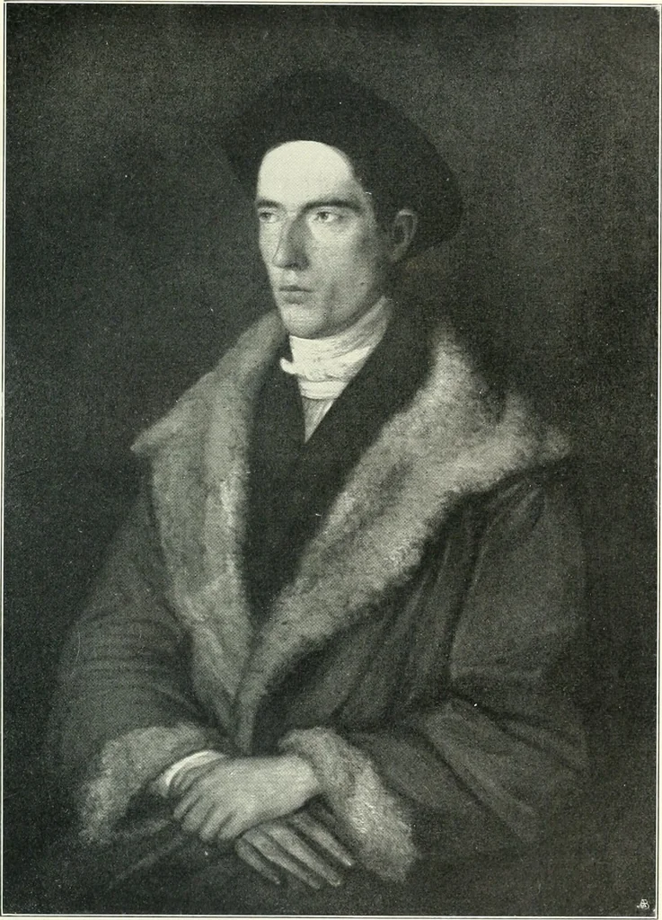 An illustration from Ausstellung deutscher Kunst aus der Zeit von 1775-1875 in der Königlichen Nationalgalerie, Berlin 1906. Herausgegeben vom Vorstand der Deutschen Jahrhundertausstellung. Mit einleitendem Text von Hugo von Tschudi, 1906, leaf 98