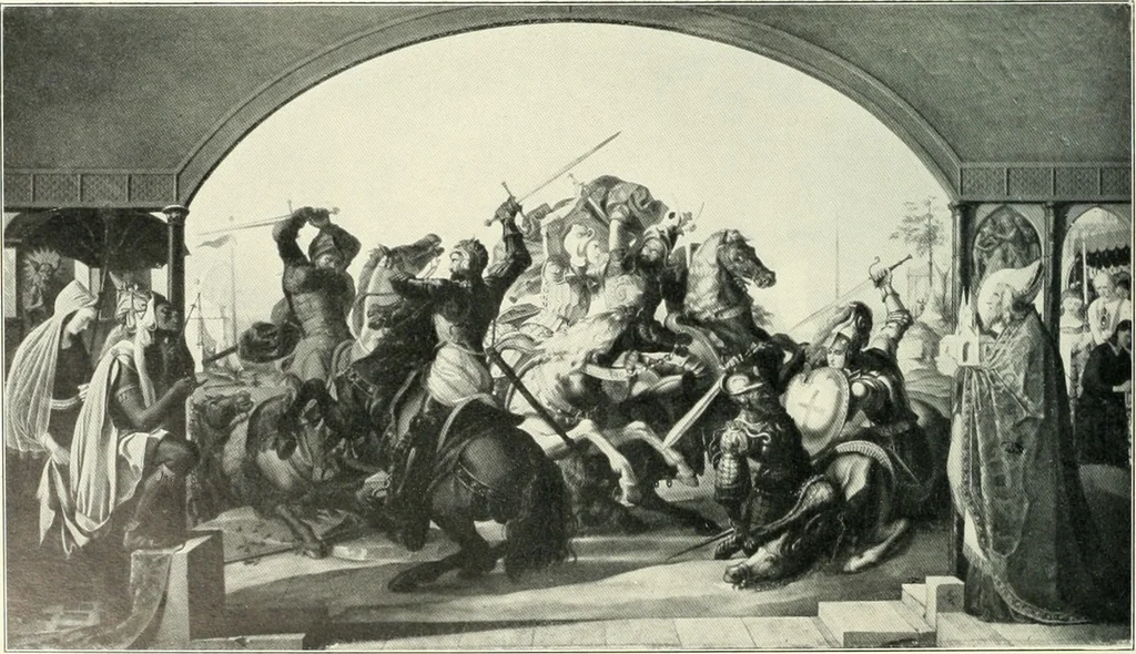 An illustration from Ausstellung deutscher Kunst aus der Zeit von 1775-1875 in der Königlichen Nationalgalerie, Berlin 1906. Herausgegeben vom Vorstand der Deutschen Jahrhundertausstellung. Mit einleitendem Text von Hugo von Tschudi, 1906, leaf 99