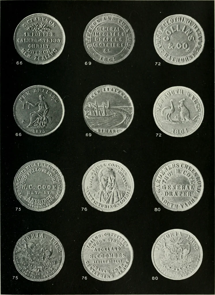 An illustration from Australasian tokens and coins; a handbook by Dr. Arthur Andrews .., 1921, leaf 188