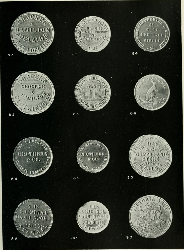 An illustration from Australasian tokens and coins; a handbook by Dr. Arthur Andrews .., 1921, leaf 190