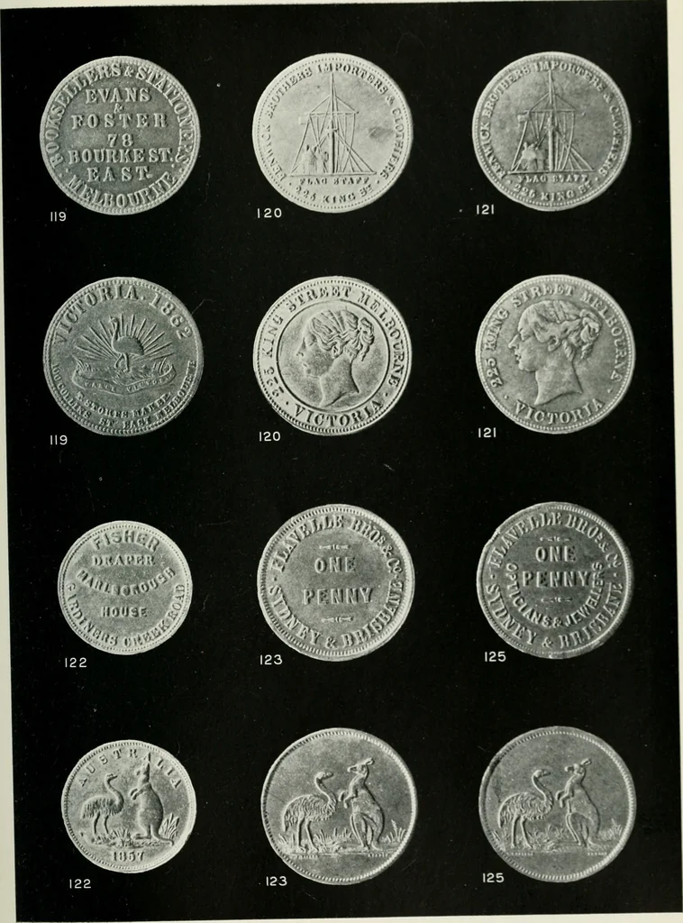An illustration from Australasian tokens and coins; a handbook by Dr. Arthur Andrews .., 1921, leaf 196