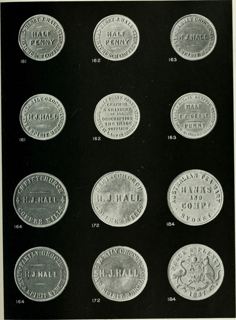 An illustration from Australasian tokens and coins; a handbook by Dr. Arthur Andrews .., 1921, leaf 204