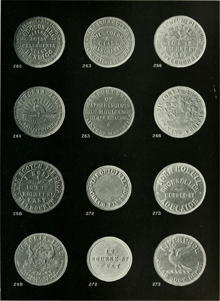 An illustration from Australasian tokens and coins; a handbook by Dr. Arthur Andrews .., 1921, leaf 216