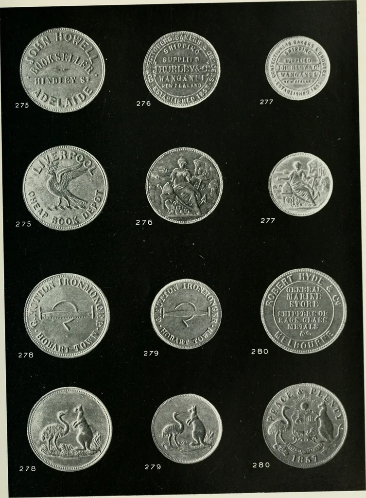 An illustration from Australasian tokens and coins; a handbook by Dr. Arthur Andrews .., 1921, leaf 218