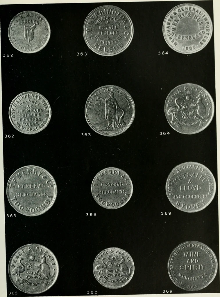 An illustration from Australasian tokens and coins; a handbook by Dr. Arthur Andrews .., 1921, leaf 234