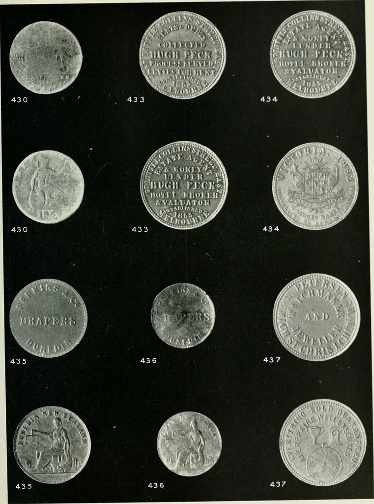An illustration from Australasian tokens and coins; a handbook by Dr. Arthur Andrews .., 1921, leaf 246