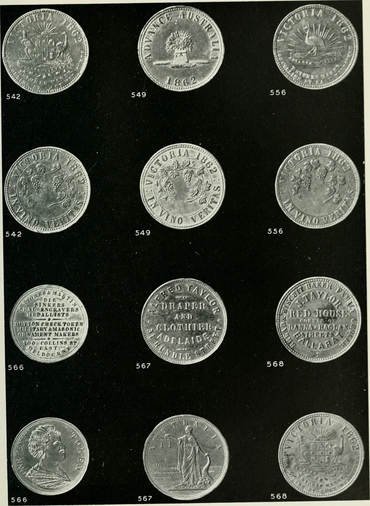 An illustration from Australasian tokens and coins; a handbook by Dr. Arthur Andrews .., 1921, leaf 260