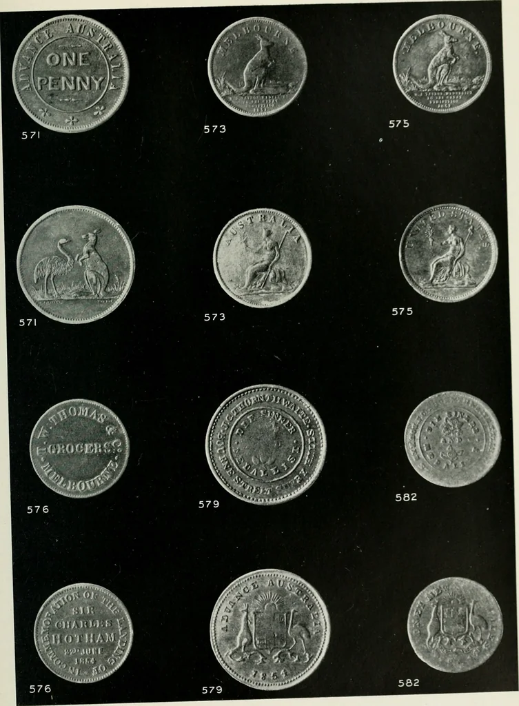 An illustration from Australasian tokens and coins; a handbook by Dr. Arthur Andrews .., 1921, leaf 262