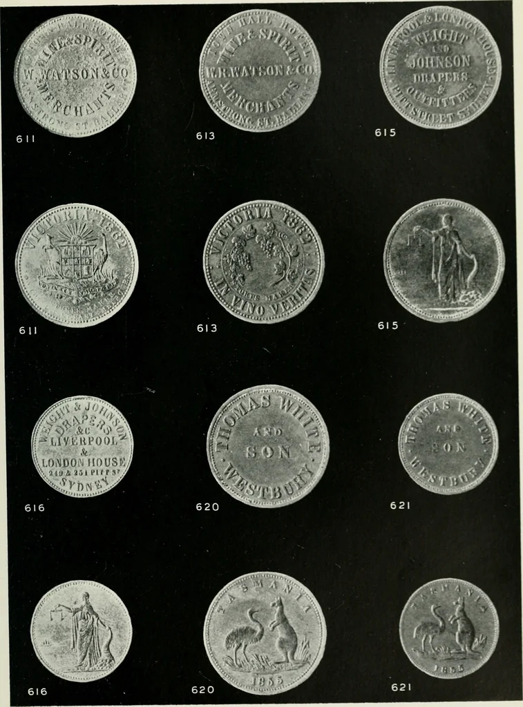An illustration from Australasian tokens and coins; a handbook by Dr. Arthur Andrews .., 1921, leaf 270