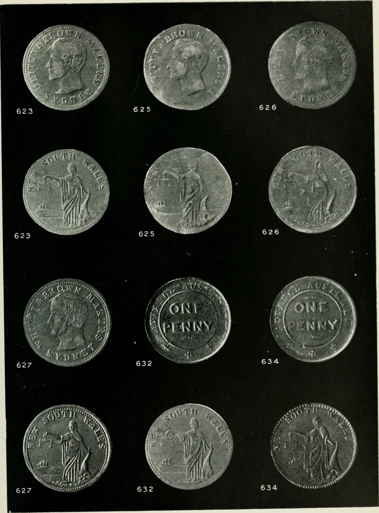An illustration from Australasian tokens and coins; a handbook by Dr. Arthur Andrews .., 1921, leaf 272