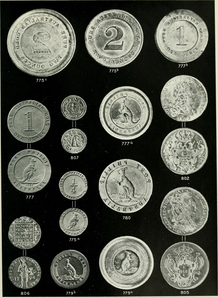 An illustration from Australasian tokens and coins; a handbook by Dr. Arthur Andrews .., 1921, leaf 290