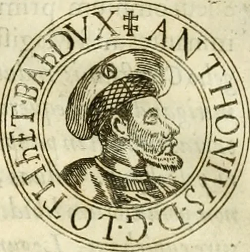 An illustration from Aquila Austriaca, sub qua imperatores Austriaci ab Alberto II honorifico vsquè ad Ferdinandum III & IV Occidentis imperatorem L : elogiis, hieroglyphicis, numismatibus, insignibus, symbolis, imaginibus antiquis ad viuum exhibentur exculpti, & longa historiarum serie exarati : vt nihil relictum sit, quod prisci vel hodierni habeant annales, sed diplomata, leges, indulta, genealogiae, donationes, priuilegia offeruntur congesta : inseruntur et regum principumque imagines, nummi honorarij, castrenses, triumphales, votiui, missiles, &c. qui sanguine, foedere, bello imperatoribus iuncti, occurrunt in opere : subijcitur cuique caesarum appendix symbolica, sacrolegalis, & historicopolitica, in qua symbolis & hieroglyphicis, aere affabrè exculptis, pinguntur, & explanantur, 1679, leaf 447