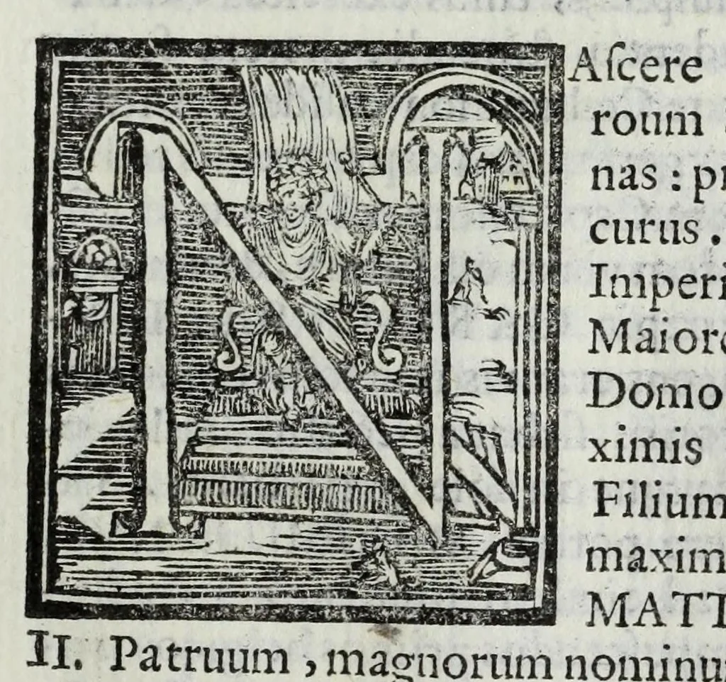 An illustration from Austriaci Caesares Mariae Annae, magni caes[ar]is Ferd[inan]di III filiae, maximi regum Phil[i]pi IV sponsae, potentiss[im]ae Hispanae mon[ar]chiae regin[a]e, in dotale auspicium infantis monarchae totiusq[ue] sereniss[im]ae posteritatis exhibiti, 1649, leaf 145