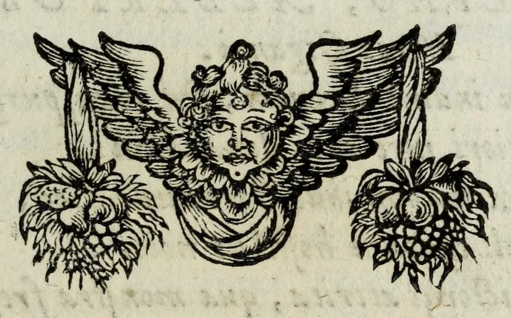 An illustration from Austriaci Caesares Mariae Annae, magni caes[ar]is Ferd[inan]di III filiae, maximi regum Phil[i]pi IV sponsae, potentiss[im]ae Hispanae mon[ar]chiae regin[a]e, in dotale auspicium infantis monarchae totiusq[ue] sereniss[im]ae posteritatis exhibiti, 1649, leaf 69