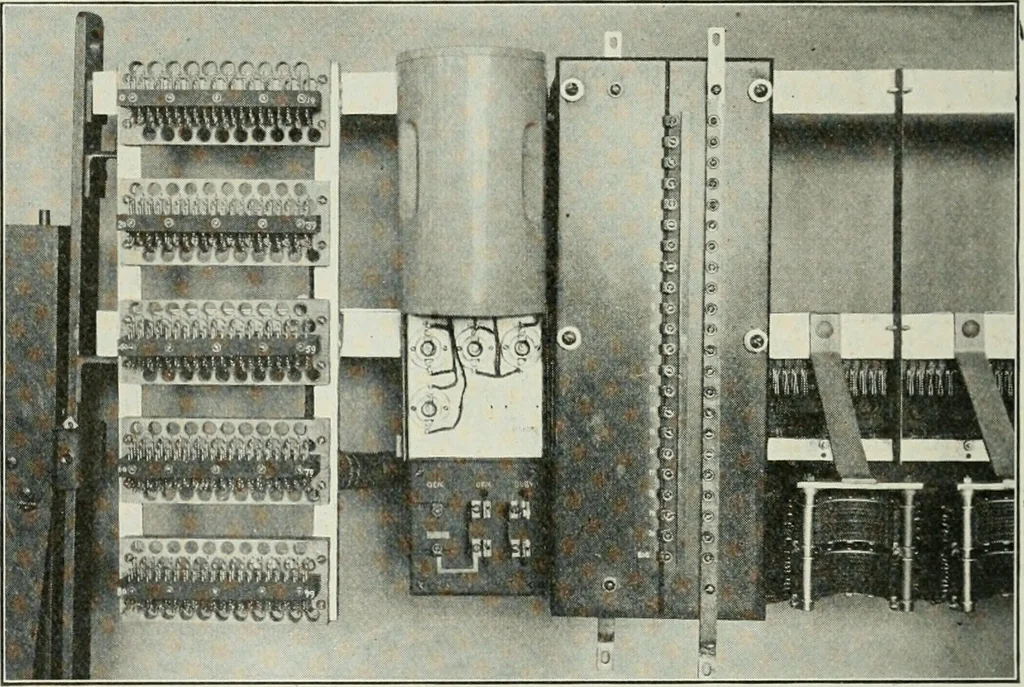An illustration from Automatic telephony; a comprehensive treatise on automatic and semi-automatic systems, 1921, leaf 129
