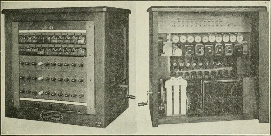 An illustration from Automatic telephony; a comprehensive treatise on automatic and semi-automatic systems, 1921, leaf 174